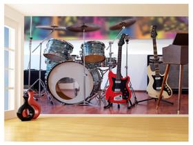 Papel De Parede Musica Bateria E Guitarra Rock 3,5M Mus57