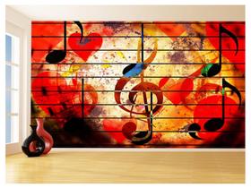 Papel De Parede Musica Notas Musicais Cor Arte 3,5M Mus92