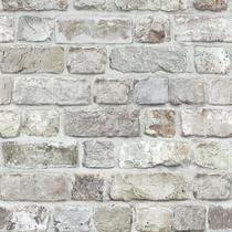 Papel de Parede Naphite Cinza Tijolo Autoadesivo e Removível 44 x 500 cm
