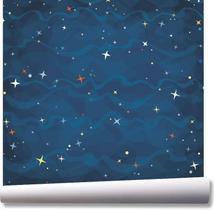 Papel De Parede Noite Estrelas Teto Céu Kit 02 Rolos A205