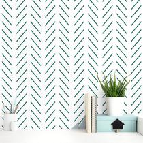 Papel de parede Orainege Green Herringbone 45cm x 500cm Vinil