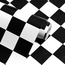 Papel de parede OSECAGE preto e branco mosaico autoadesivo 45 x 300 cm Papel de parede OSECAGE preto e branco mosaico autoadesivo 45 x 300 cm