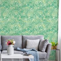 Papel De Parede Padrão Folhas Verdes-60X300Cm