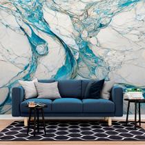 Papel de Parede Painel 3D Mármore Branco Azul Vinílico 2,5M Auto Colante Lavável Revestimento Papel de Parede Painel 3D Mármore Branco Azul Vinílico 2,5M Auto Colante Lavável Revestimento