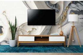Papel de Parede Painel 3D Mármore Branco com Cinza 3,5M Revestimento Pedra Requinte Auto Colante Papel de Parede Painel 3D Mármore Branco com Cinza 3,5M Revestimento Pedra Requinte Auto Colante
