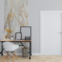 Papel de Parede Painel 3D Mármore Branco com Ouro Auto Colante Lavável Revestimento Brilhoso Papel de Parede Painel 3D Mármore Branco com Ouro Auto Colante Lavável Revestimento Brilhoso