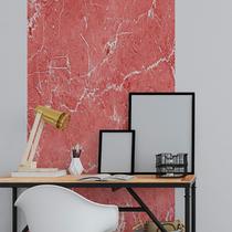 Papel de Parede Painel 3D Mármore branco Vermelho 1M Auto Colante Lavável Revestimento Brilhoso