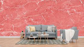 Papel de Parede Painel 3D Mármore branco Vermelho 4M Auto Colante Lavável Revestimento Brilhoso