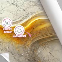 Papel De Parede Painel 3D Mármore Carrara Branco Ouro 1M - Colaí Adesivos