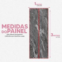 Papel De Parede Painel 3D Mármore Carrara Cinza Escuro 1M