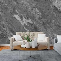 Papel de Parede Painel 3D Mármore Carrara Cinza Escuro 3M Revestimento Pedra Requinte
