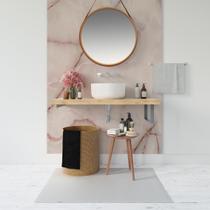 Papel de Parede Painel 3D Mármore Carrara Rosa Claro 1,5M Revestimento Auto Colante Marmorizado