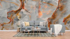 Papel de Parede Painel 3D Mármore Prata 4M Auto Colante Revestimento Brilho Marmorizado