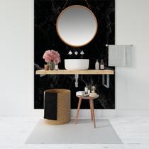 Papel de Parede Painel 3D Mármore Preto 1,5M Vinilico Revestimento Auto Colante Brilho Marmorizado