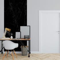 Papel de Parede Painel 3D Mármore Preto 1M Vinilico Revestimento Auto Colante Brilho Marmorizado
