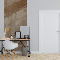 Papel de Parede Painel 3D Mármore Travestino 1M Marrom Revestimento Pedra Requinte Auto Colante