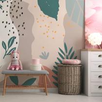 Papel de Parede Painel Floral Folhagem 4 rolos - 6m²