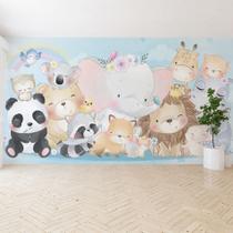 Papel de Parede Painel Infantil Animais Zoo 8 rolos 12m² Papel de Parede Painel Infantil Animais Zoo 8 rolos 12m²