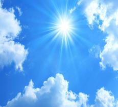 Papel De Parede Paisagem Céu Azul Sol Nuvens GG483 - Quartinho Decorado