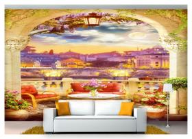 Papel De Parede Paisagem Digital Varanda 3D 7,50m² Dav48 Papel De Parede Paisagem Digital Varanda 3D 7,50m² Dav48