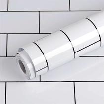 Papel de Parede Para Cozinha Adesivo Resistente a Alta Temperatura Azulejo Branco 500x60cm Papel de Parede Para Cozinha Adesivo Resistente a Alta Temperatura Azulejo Branco 500x60cm