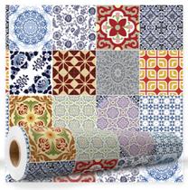 Papel De Parede Para Cozinha Azulejo Autoadesivo Português 1mx47cm