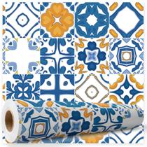 Papel De Parede Para Cozinha Azulejo Autoadesivo Português 5mx47cm