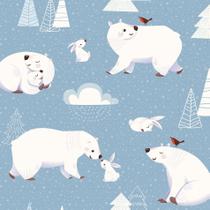 Papel de Parede para Quarto de Menino Urso Polar 57x270cm - Quartinhos