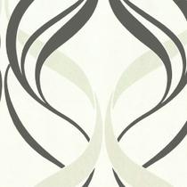 Papel De parede Para Quartos E Sala Com Fundo Cinza E Detalhes Em Arabescos Nude