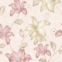 Papel De parede Para Quartos E Sala Em Tons creme rose E Verde musgo