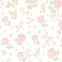 Papel de parede Para Quartos E Sala floral romance Com Fundo Branco E Flores Rosa 1 Metro