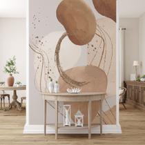 Papel de Parede para Sala Abstrato Orgânico Tons Marrons 6m²