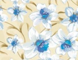 Papel De Parede Para Sala Quarto Floral Flores Branco e Azul Em 3d FL118 3METROSX57CM