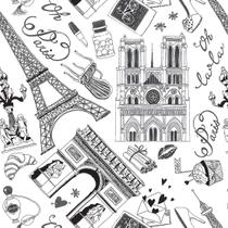 Papel de Parede Paris com Detalhes em Preto e Branco