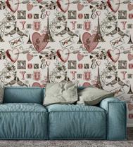 Papel De Parede Paris Com Torre Eiffel E Corações