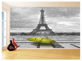 Papel De Parede Paris Eiffel Guarda Chuva Céu 3,5M Ncd307