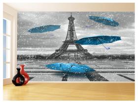 Papel De Parede Paris Eiffel Guarda Chuva Céu 3,5M Ncd315