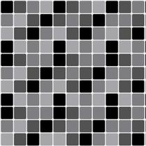 Papel De Parede Pastilhas Tons De Cinza E Preto - 1,50x0,50m