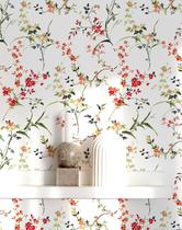 Papel de parede Peel and Stick HomkiHapai Floral Spring Red Floral Papel de parede Peel and Stick HomkiHapai Floral Spring Red Floral