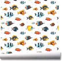 Papel de parede peixes fundo do mar aquário colorido A163