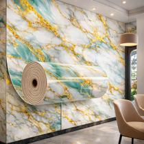 Papel de Parede Placa Flexível PVC Efeito Mármore 0,60x3m Revestimento de Parede Grosso Sala Cozinha