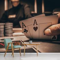 Papel de Parede Poker Salão de Jogos Cartas Sala Adesivo - 168pcm