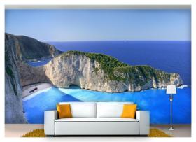 Papel De Parede Praia Mar Costa Grécia Céu 3D Npr184