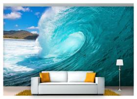 Papel De Parede Praia Mar Onda Quebrando Tubo Npr255