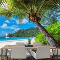 Papel de Parede Praia Paisagem Coqueiro Mar Sala Adesivo - 119pcm Papel de Parede Praia Paisagem Coqueiro Mar Sala Adesivo - 119pcm