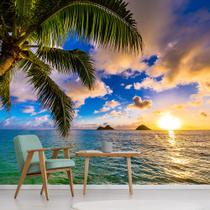 Papel de Parede Praia Paisagem Coqueiro Natureza Sala Adesivo - 112pcm Papel de Parede Praia Paisagem Coqueiro Natureza Sala Adesivo - 112pcm