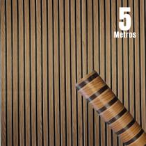 Papel de Parede PREMIUM Rolo 5m Autoadesivo 3D Madeira Ripado Sala Quarto Papel de Parede PREMIUM Rolo 5m Autoadesivo 3D Madeira Ripado Sala Quarto