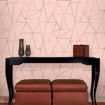 Papel De Parede Premium Soft Pink Com Rose Gold
