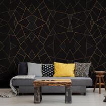 Papel de Parede Preto Geométrico Sala Quarto Banheiro 9m² Papel de Parede Preto Geométrico Sala Quarto Banheiro 9m²