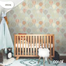 Papel de Parede Quarto Bebê Infantil Balão Vintage - Colaí